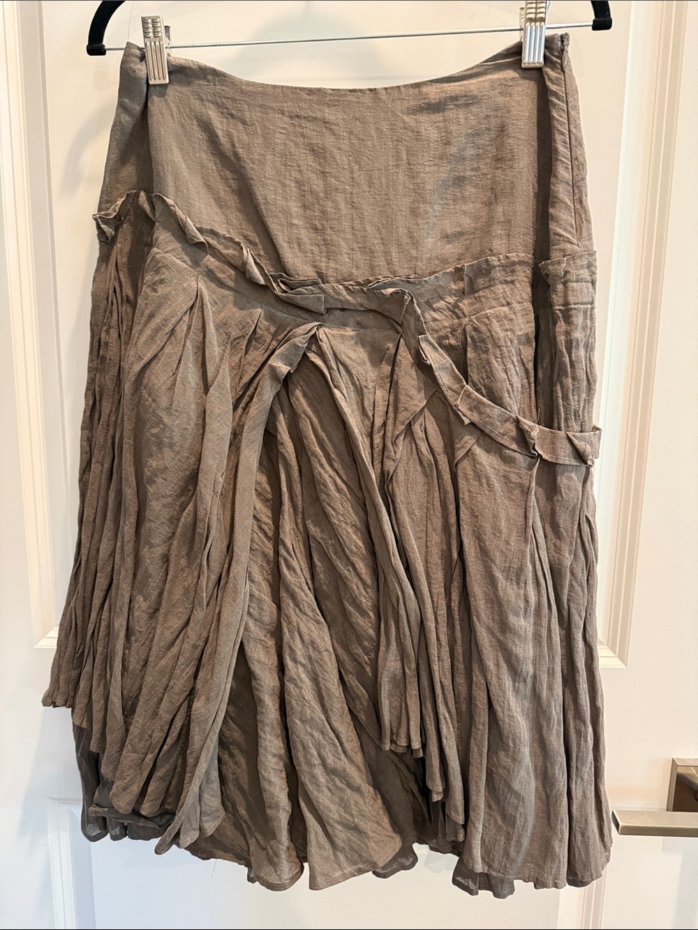 Boho Glam Crinkled Midi Skirt